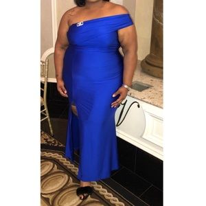 Royal Blue Gown with Slit